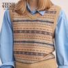 Teenie Weenie Women's Fair Isle V-Neck Knit Vest
