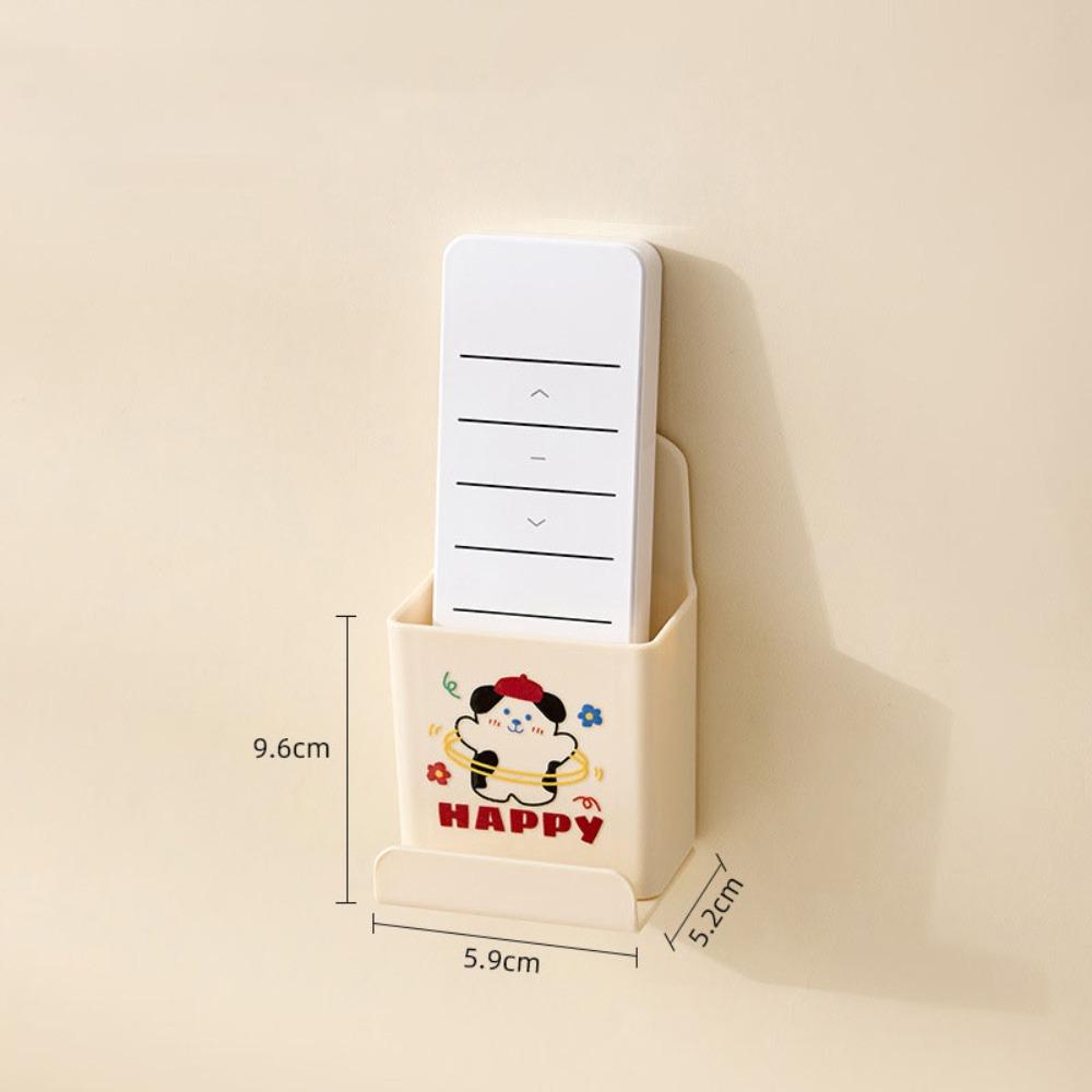 Cartoon Multi-function Remote Control Storage Box Punch-free Wall-mounted Storage Holder Storage Container Small Items