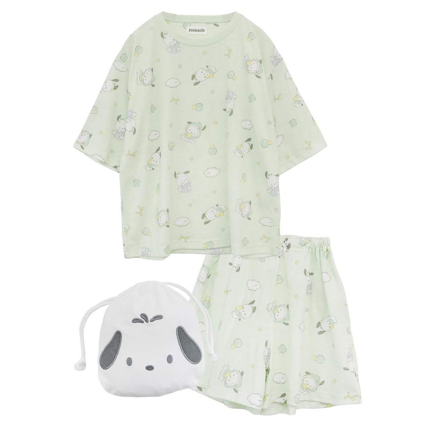 Kaitakufamily WEB Limited Sanrio Characters Kids Pajama Loungewear Sleep Set Drawstring Bag Short Sleeve Shorts Summer