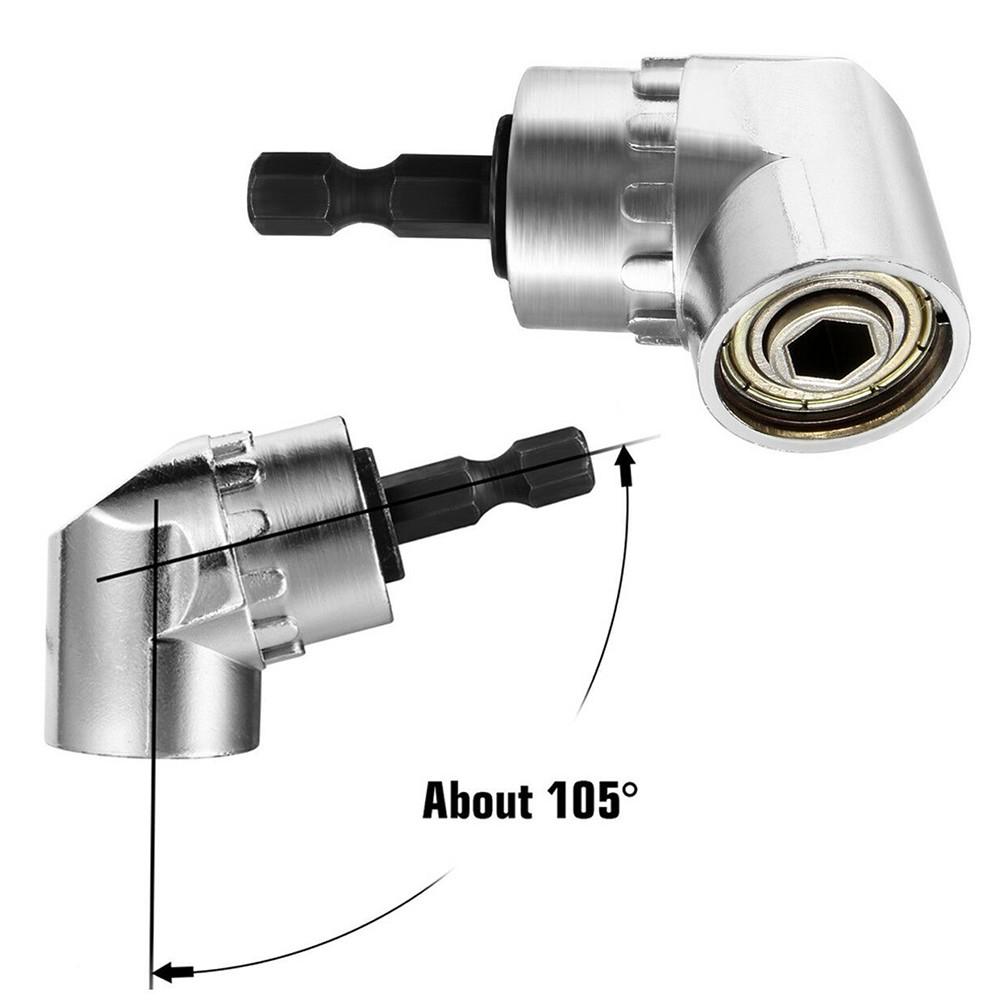 Silver Drill Adapter Right Angle 1/4\" Adapter Bits
