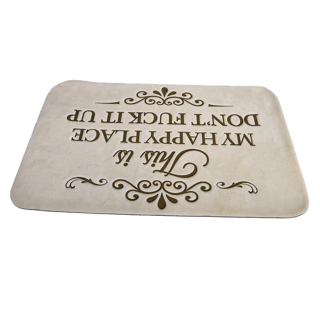 Funny Rug Non Slip Soft Door Mat Water Absorbent Vintage for Indoor Outdoor Home Entryway Porch Decor Khaki