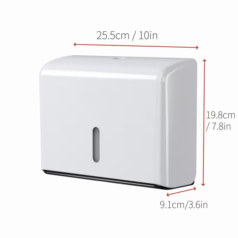 Wall-Mounted Large-Capacity 200-Sheet Hand Towel Tissue Box with Free No-Drill Installation Accessories for Bathroom