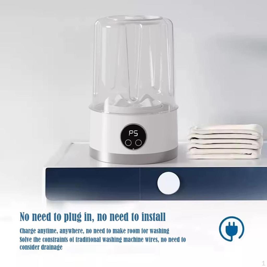 Underwear Washer Automatic Drain Mini Washing Machine Deep Clean Rechargeable Makeup Brush Cleaner