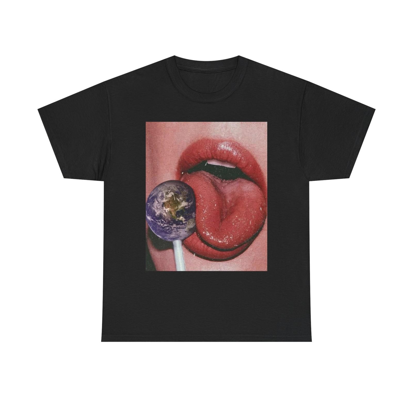 

Earth On A Lollipop T Shirt Mens Womens Tees Top Unisex Heavy Cotton Vintage Gift NEW 3XL