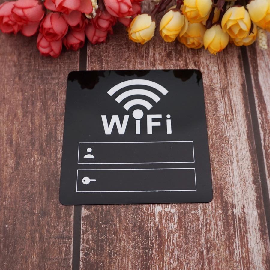 WiFi Sign Sticker Mirror Surface Account Password Acrylic WiFi Sign 3D Mirror Wall Sticker for Public Places House Shops Home
