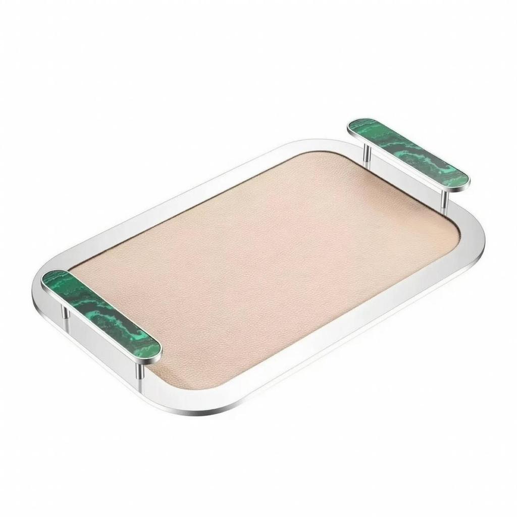Rectangular Serving Tray Mirror-Finish Platter Decorative for Dining Room, Hosts