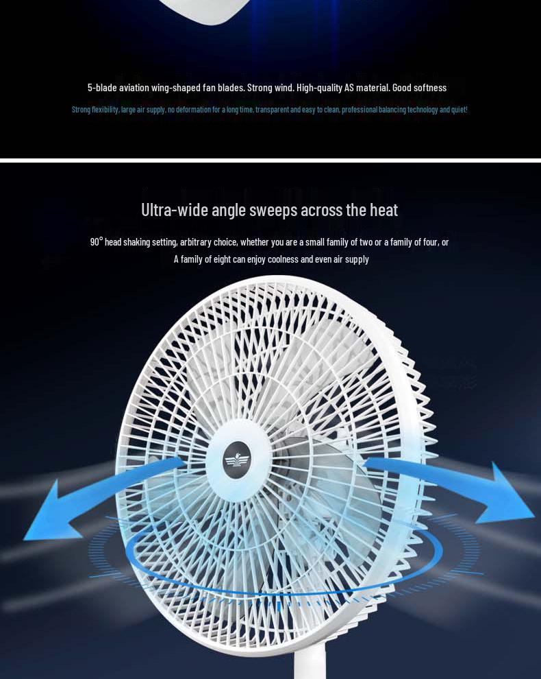 Remote Control Oscillating Floor Fan - Energy-Saving, Powerful Wind, Timer, Suitable for Dormitory & Bedroom