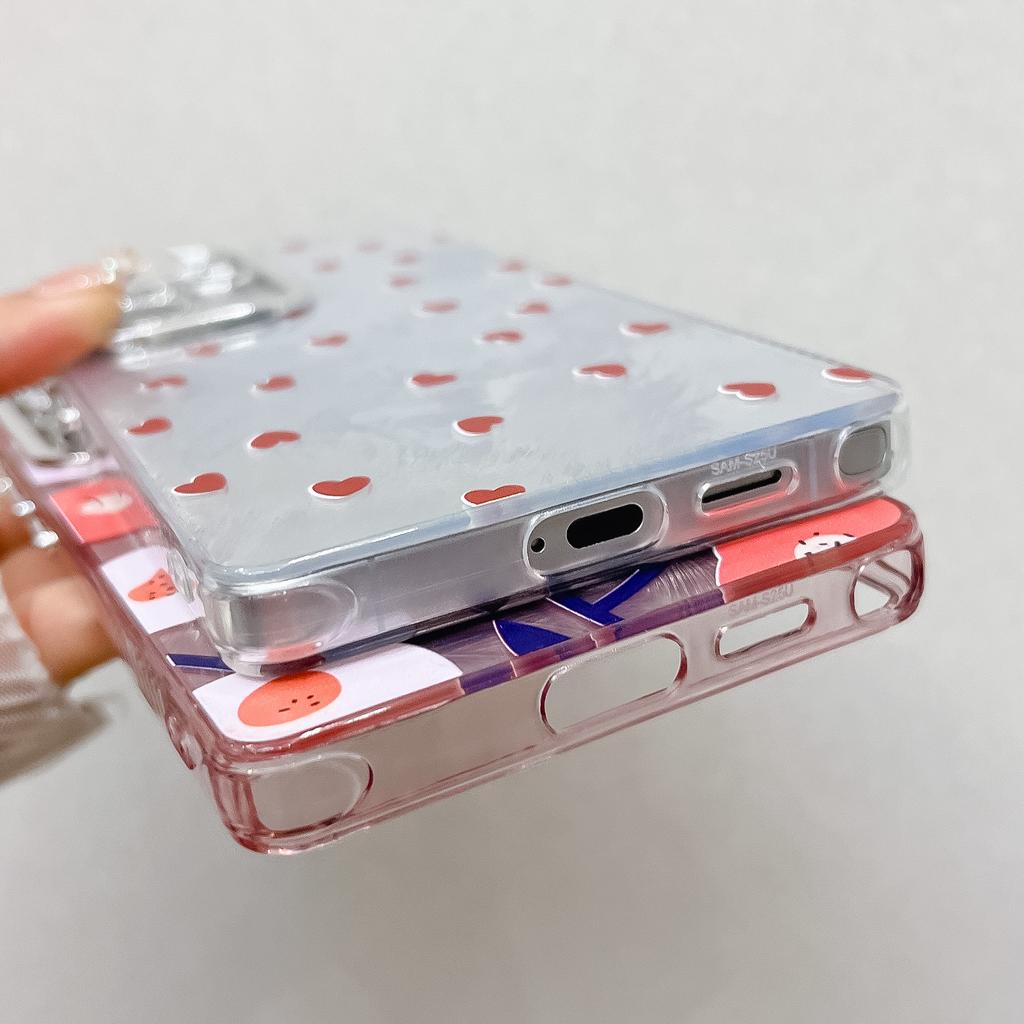 For Samsung Galaxy S25 Ultra Case Floral Pattern Design IMD PC+TPU Phone Back Cover with Glass Lens Film