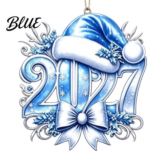 2027 Year Hanging for New 2D Flat Hat Ornament Ornaments Christmas Acrylic Decoration Tree Pendants