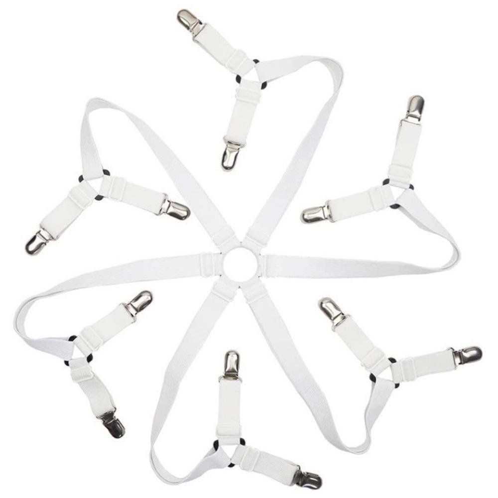 

12 Зажимов для простыней Регулируемые фиксирующие ремни Прочные зажимы для матраса Одеяла Belt width 2.5cm белый