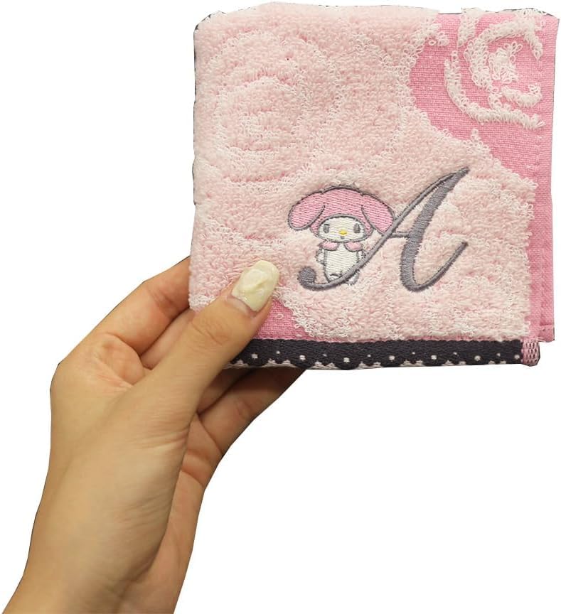 Marushin Sanrio Handkerchief with My Rose My Melody Perfect Gift for or any Product 3005058200 Initials, Melody, 100% Cotton, A, Birthdays, Mother's