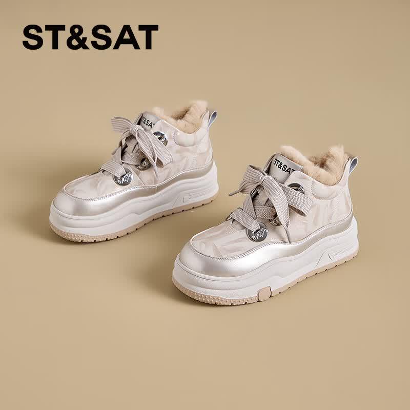 Women s Plush-Lined Platform High-Top Sneakers EU 38