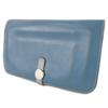 Hermes Dogon Purse Blue Calfskin Unisex Used