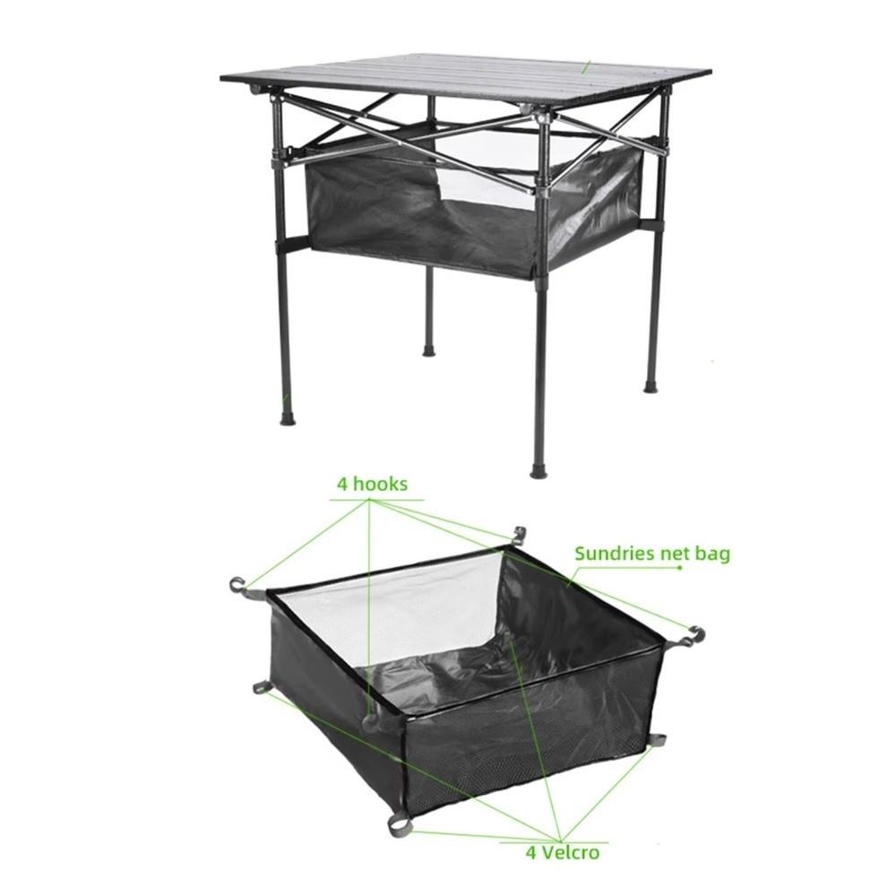 Outdoor Under Table Organizer Rack Foldable Picnic Table Net Bag Hanging Basket Camping Picnic Use