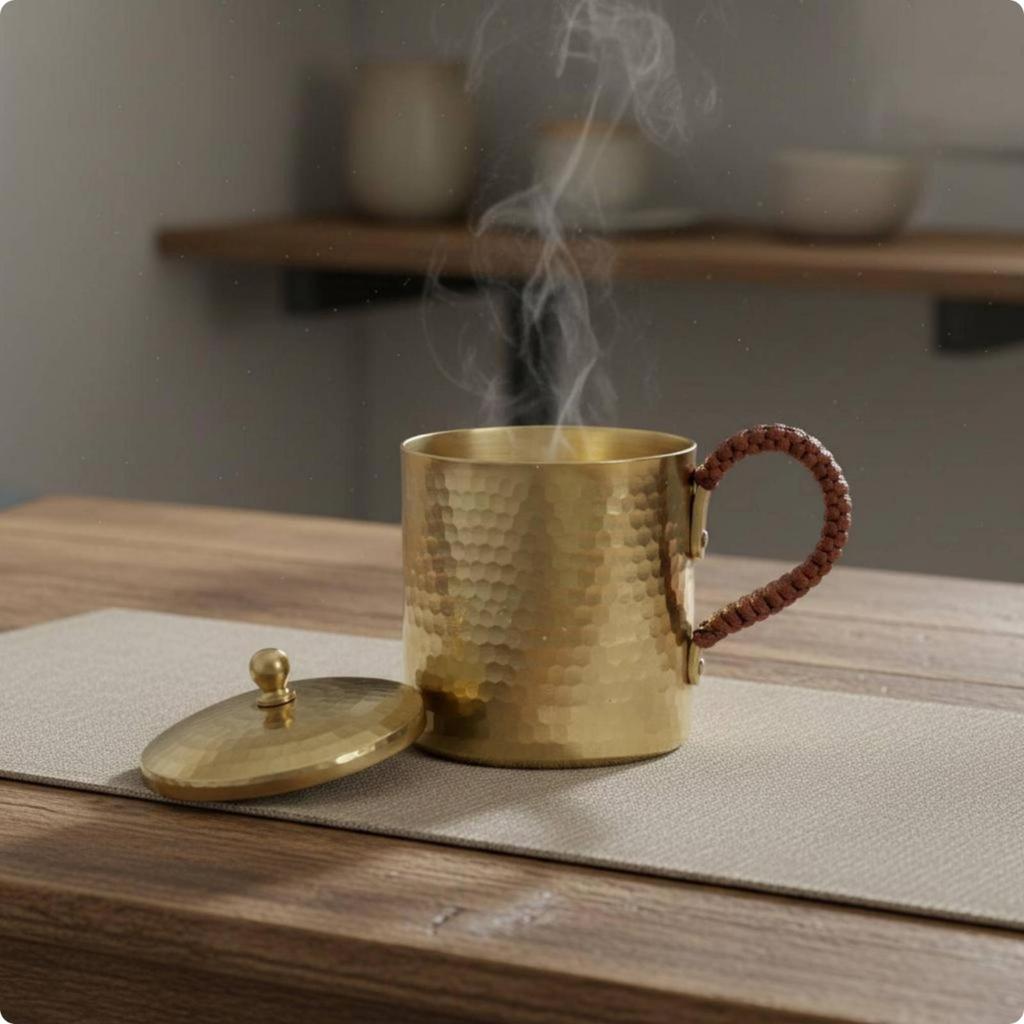 Hammered Copper Mug Handmade Copper Mug Polished Outside Metal Tea Cup for Beer Serving