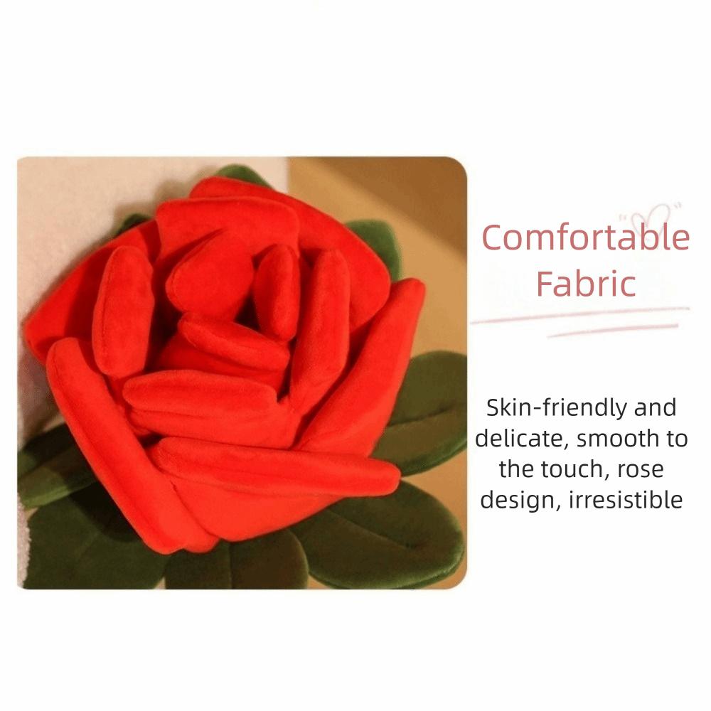 Soft Simulation Plush Rose Romantic Rose Bouquet Doll Funny Red Rose Bouquet  Valentine's Day Gift