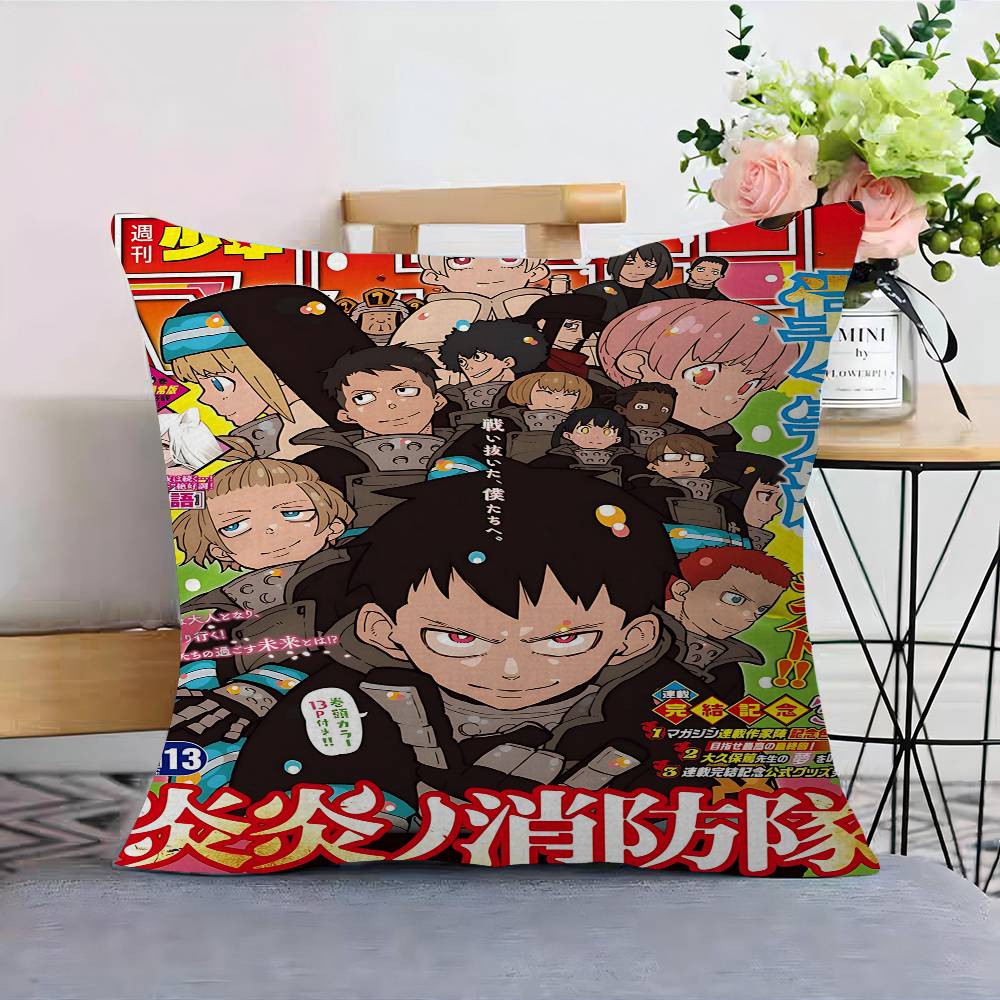 Fire Force Anime Classic Movi 45*45cm Cushion Cover Pillow Cover Decor Pillowcase Home Pillowcase For Couch Pillow