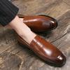 Doudou shoes men's spring and autumn men's leather shoes Korean version versatile men's shoes heightening casual shoes one pedal hair stylist shoes