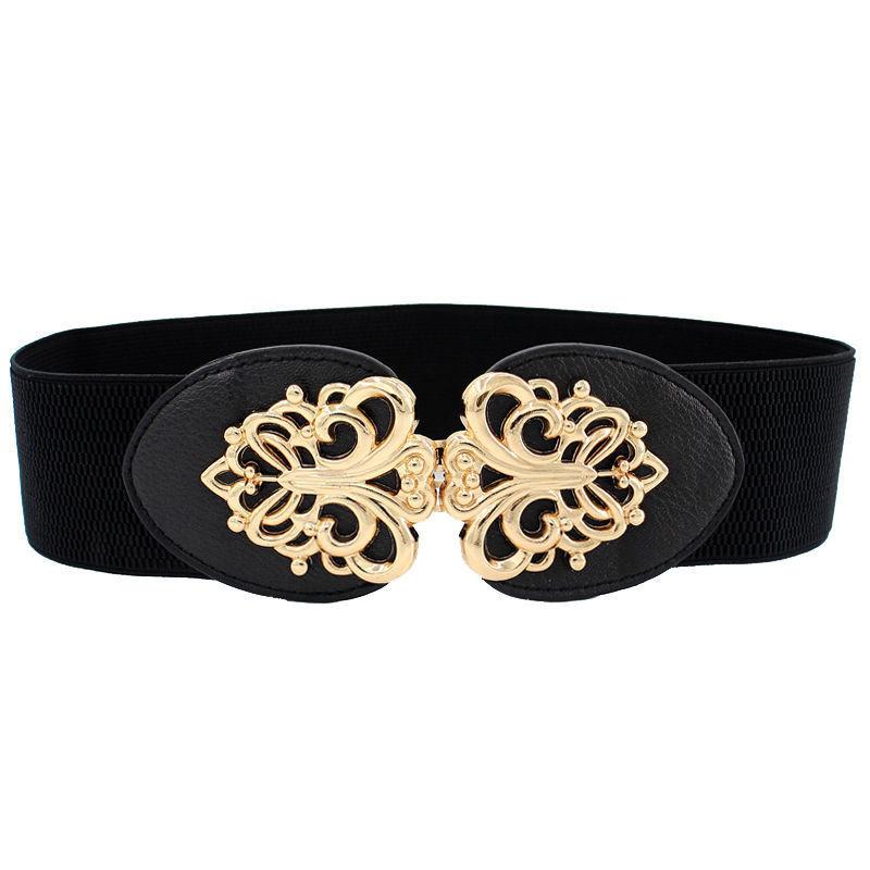 Stylish Women's Black Elastic Waist Belt For Dresses And Coats Perfect For All Seasons