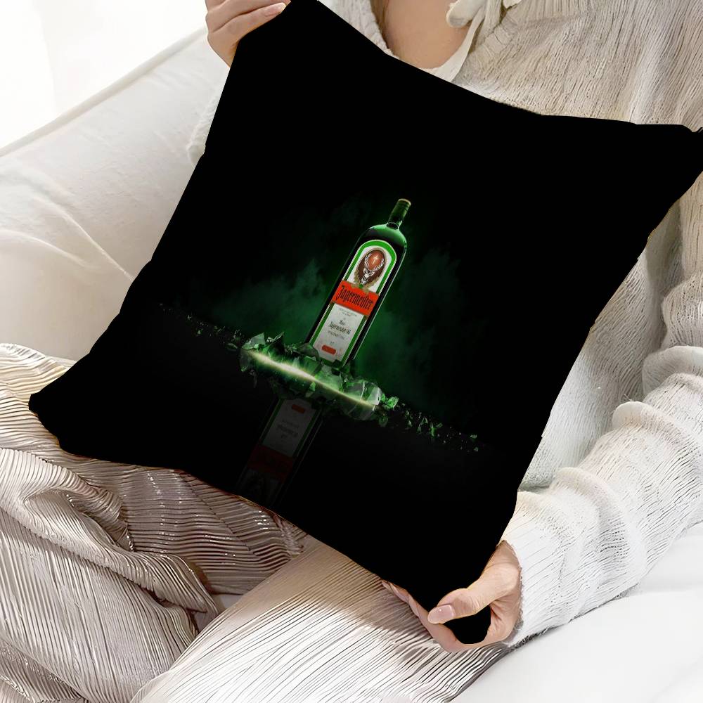 J-Jagermeisters Pillow Covers Cartoon Sofa Decorative Home Double-sided Printing Short Plush Cute Cushion Cover
