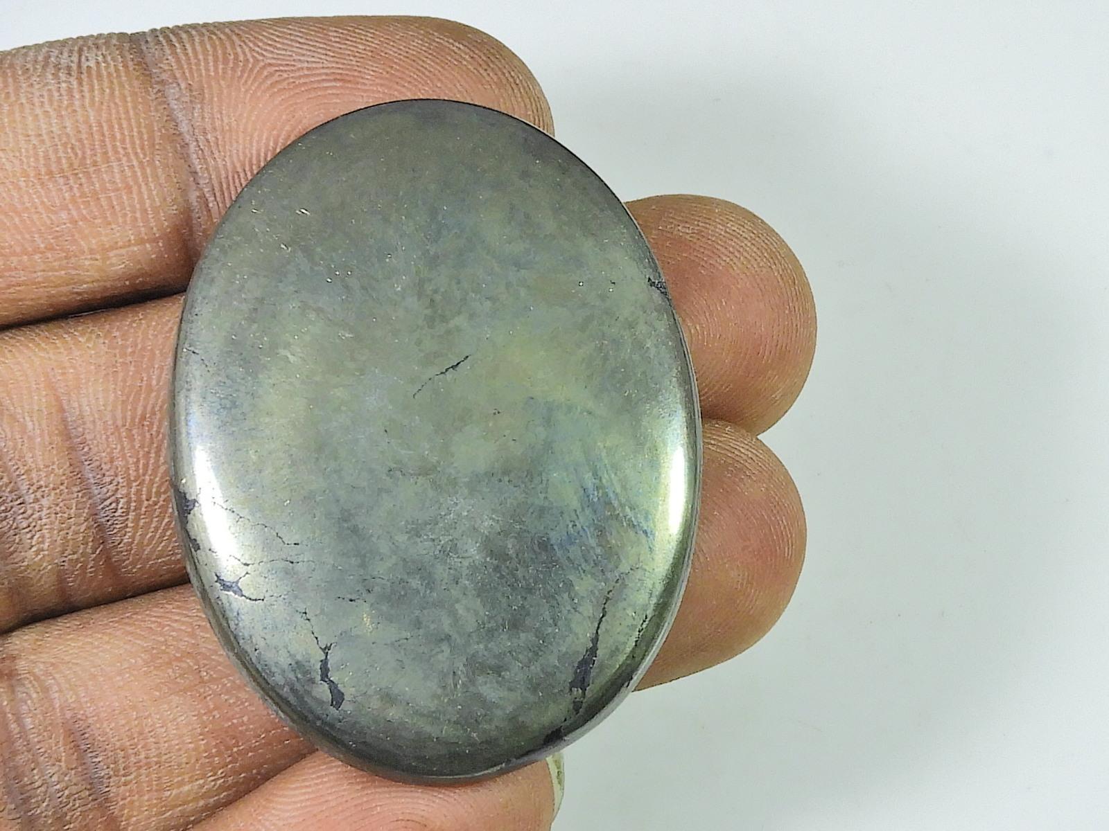 

158Cts. AAA Appache Gold Pyrite Oval Crytsal Cabochon Loose Gemstone 34X45MM SK-2418