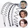6Pcs Black Man Hair Hoop Decorative Non Slip Simple Lightweight 6 Styles Metal Male Hair Band