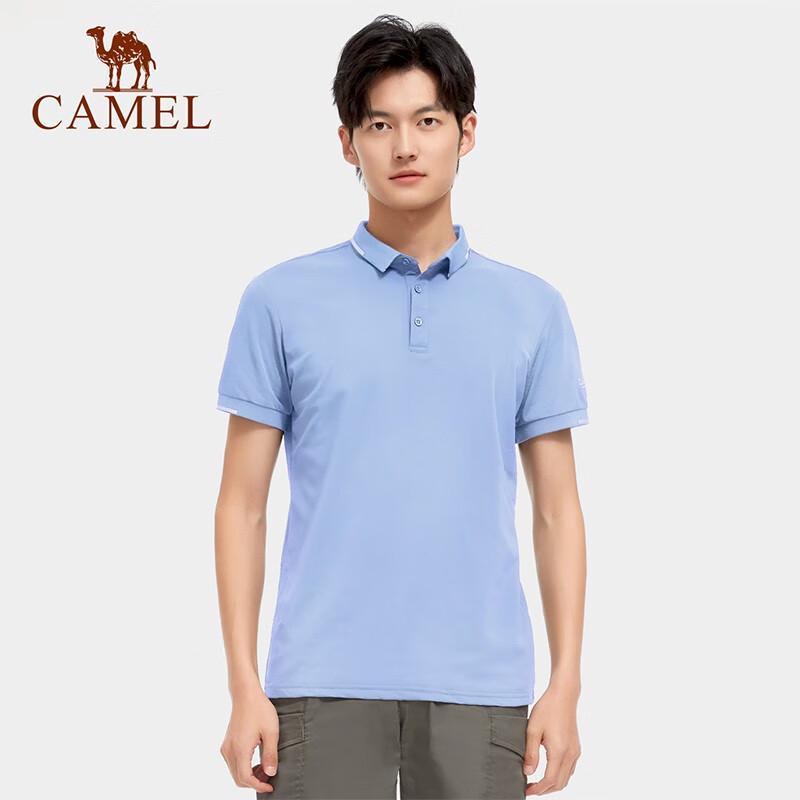 CAMEL Men's Short Sleeve Breathable Soft Polo Shirt