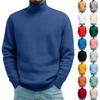 Herrstickad tröja hög hals lång ärm avslappnad komfortfärg långärmad topp