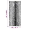 VidaXL Fly Curtain, Insect Screen with Hook, Door Curtain Adjustable Length and Width, Grey and Black 377328