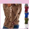 Women Casual Tunic Crew Neck Long Sleeve Star Print Tee Top Blouse For Daily Comfort And Style