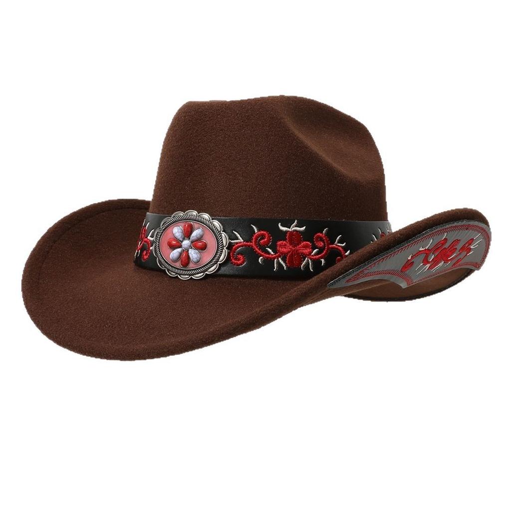 Vintage Wide-Brimmed Western Children's Cowboy Hat, Retro Ethnic Style Tibetan Fedora, European and American Jazz Hat