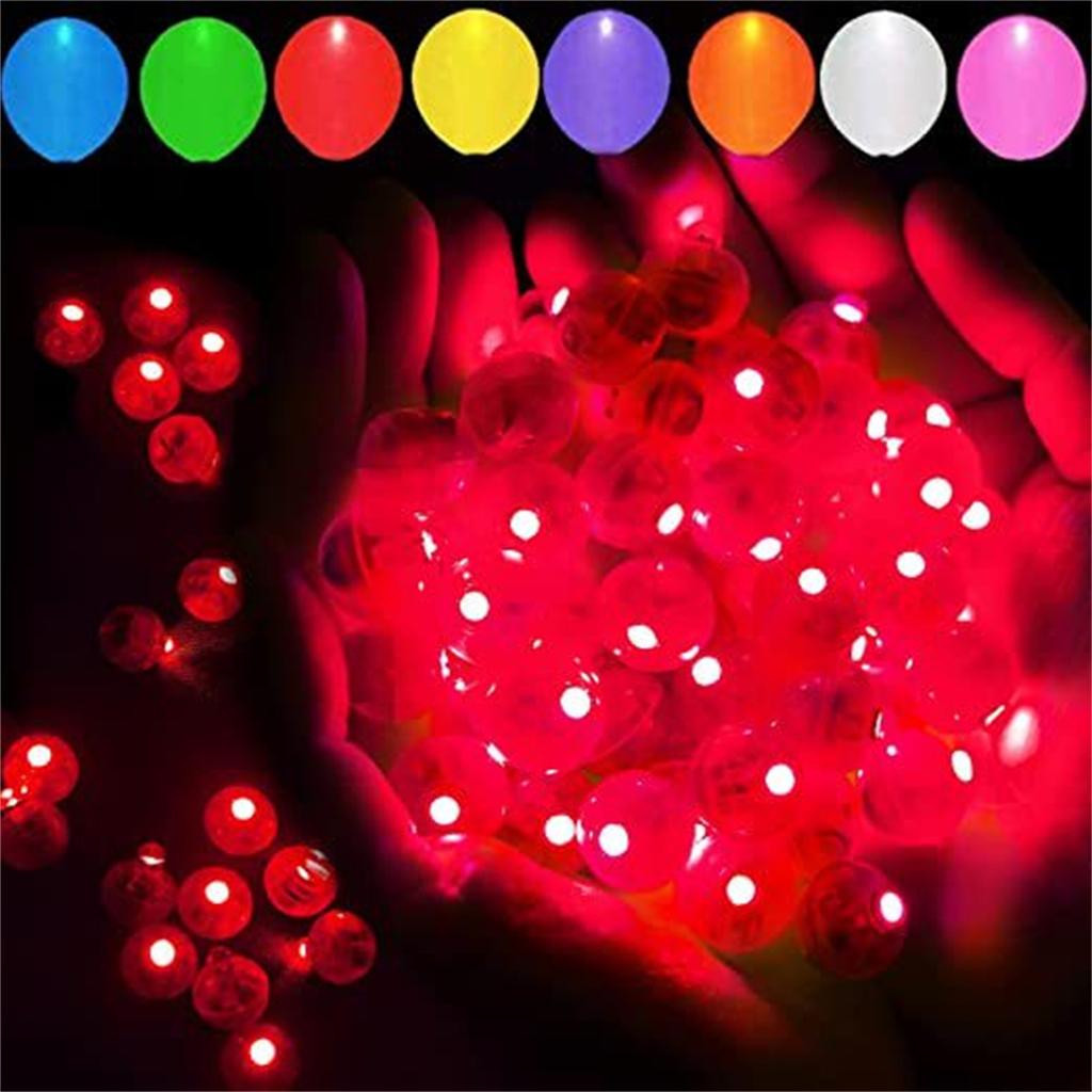 50pcs Lights,Long Standby Time Waterproof Light, Battery Powered,Round LED Ball Lamp For Latex Paper Party Wedding Festival D