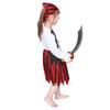 2ks/sada Dámská pirátská cosplay sukně s páskem Nepravidelný lem Elastický pas Pruhovaná sukně Oblečení s renesančním motivem