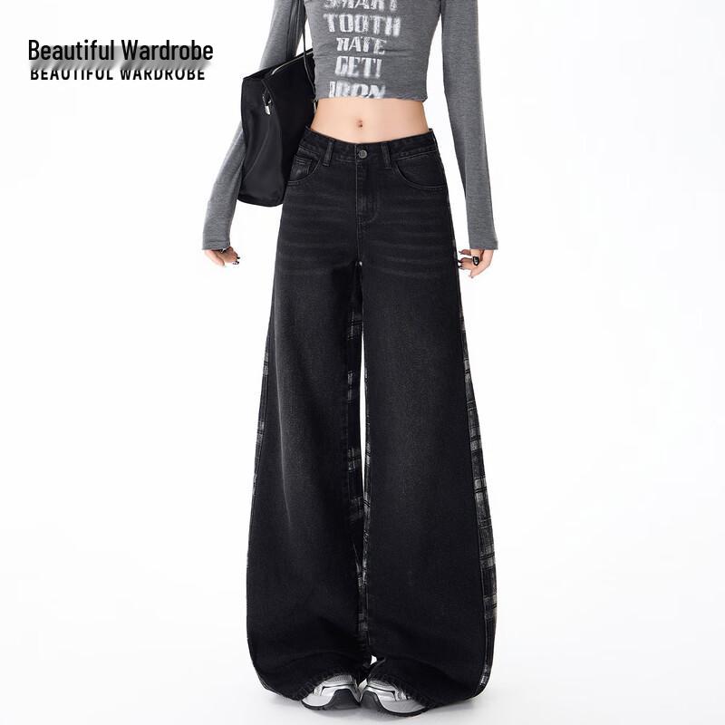 BEAUTIFUL WARDROBE Women's High-Waist Wide-Leg Denim Pants
