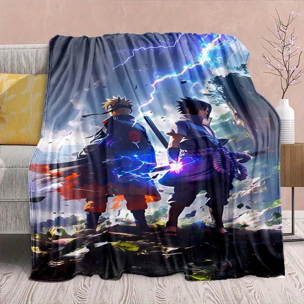 Naruto Anime Flannel Blanket - Soft Warm Perfect for Sofa, Bedding Camping Travel Office Home Decor -QJY