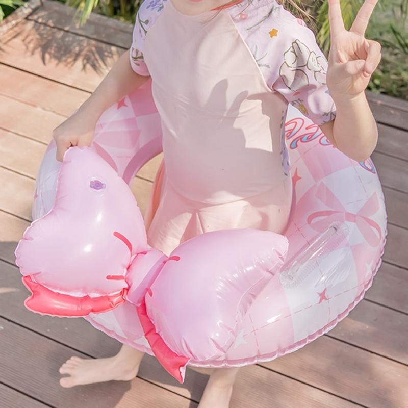 Inflatable Pool Float Bowknot Swimming Hoop Swimming Pool Float Rings Bowknot Swimming Rings Toy Inflatable Float Rings