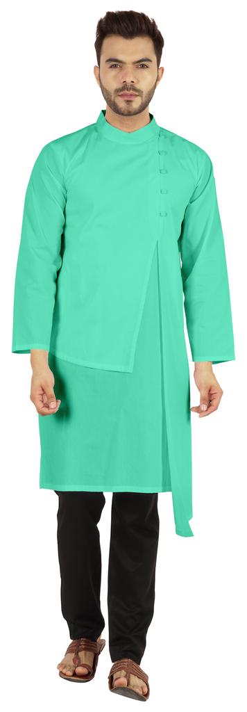 Atasi Indian Designer Kurta For Mens Party Wear Solid Color Ethnic Long