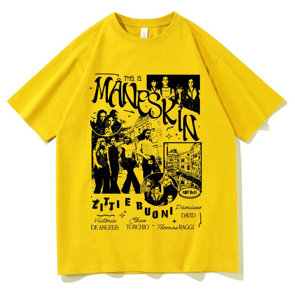 Italian Rock Band Unisexeskin T Shirt Music Album Print T Shirt Unisex Women Retro Hip Hop Oversized Tshirts Harajuku Cool Streetwear