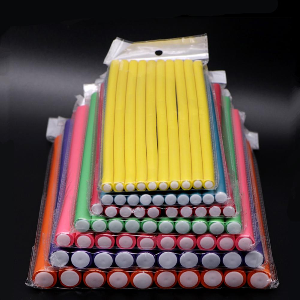 10pcs Hair Curling Curler Magic Air Hair Rollers Soft Foam Bendy Twist Magic Flexi Rods Styling Hair Sticks Tool Random Color
