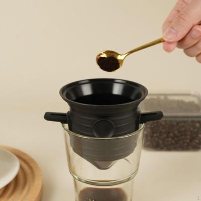 Filtro de Café Pour Over de Aço Inoxidável Dobrável Multiuso Sem Papel para Camping