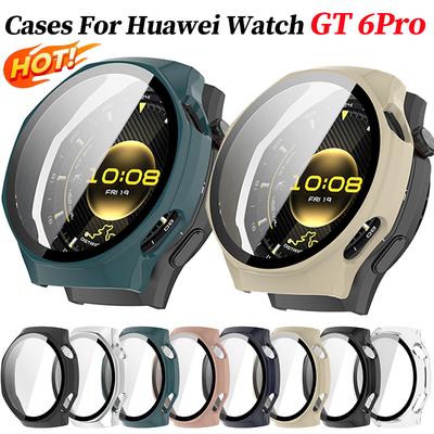 Coque de Protection Complète Pour Huawei Watch GT 6 Pro 46mm Coque avec Protection d'Écran GT6 Pro 46mm Coque PC 2 en 1 + Film en Verre Trempé