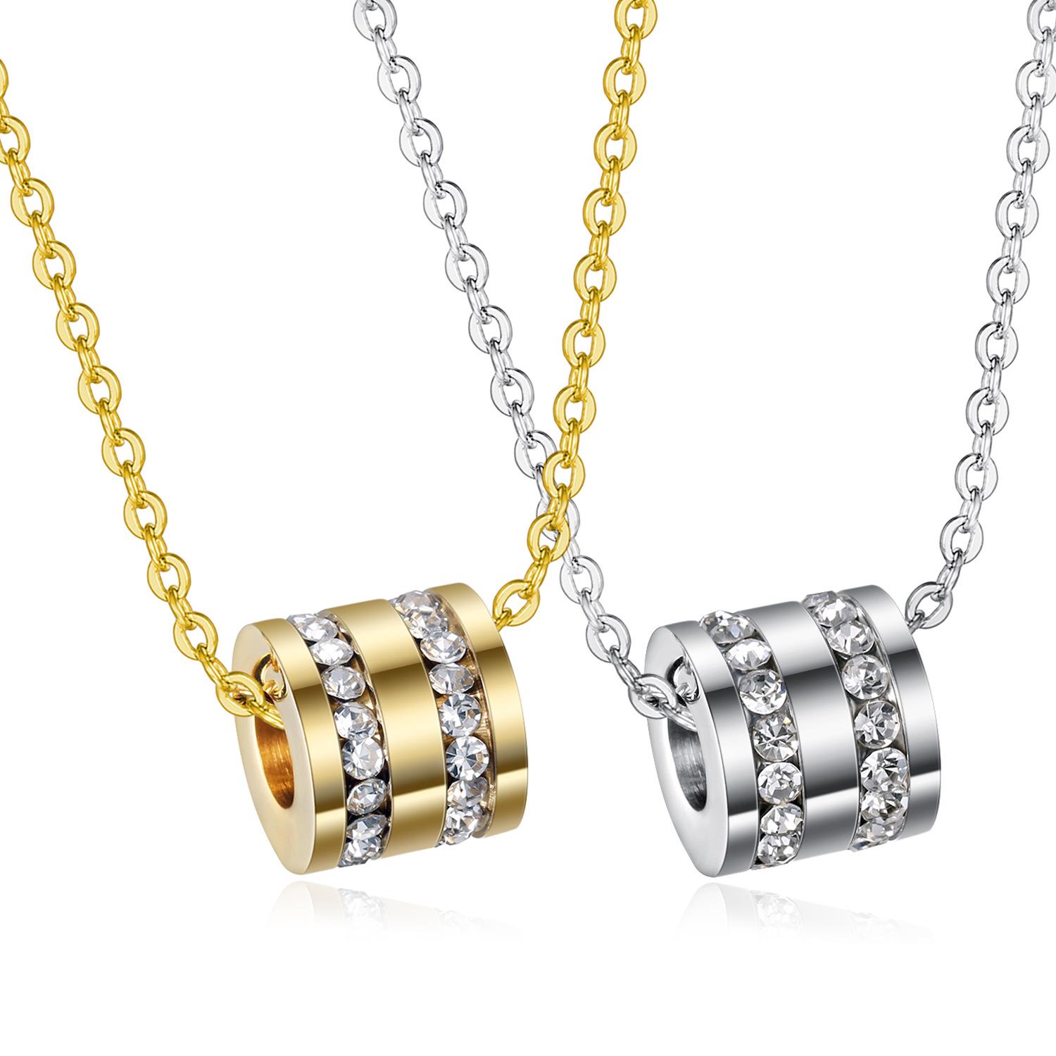 

Крутое цирконовое ожерелье-подвеска: Хип-хоп панк стиль для мужчин и женщин, круглый дизайн с заниженной талией и цепочкой для ключиц. Steel (Pendant Only, No Chain)