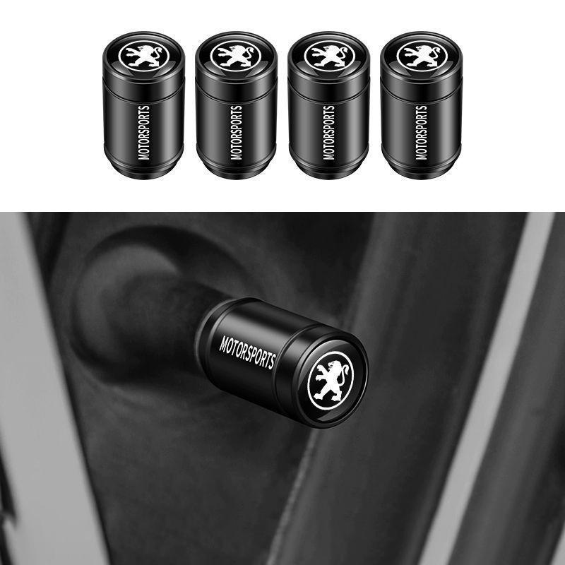 2026 Horká nálepka na auto 4ks Kovové krytky ventilků pneumatiky auta Krytky stonků vzduchových ventilků pneumatiky pro Peugeot 206 307 308 3008 207 208 407 408 508 2008 5