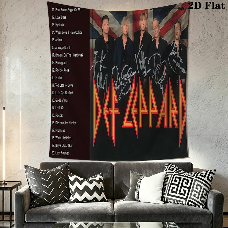 Def Leppard Night Rock Anthems Tapestry Background Cloth Fashion Print Christmas Gift Home Decor Background Cloth