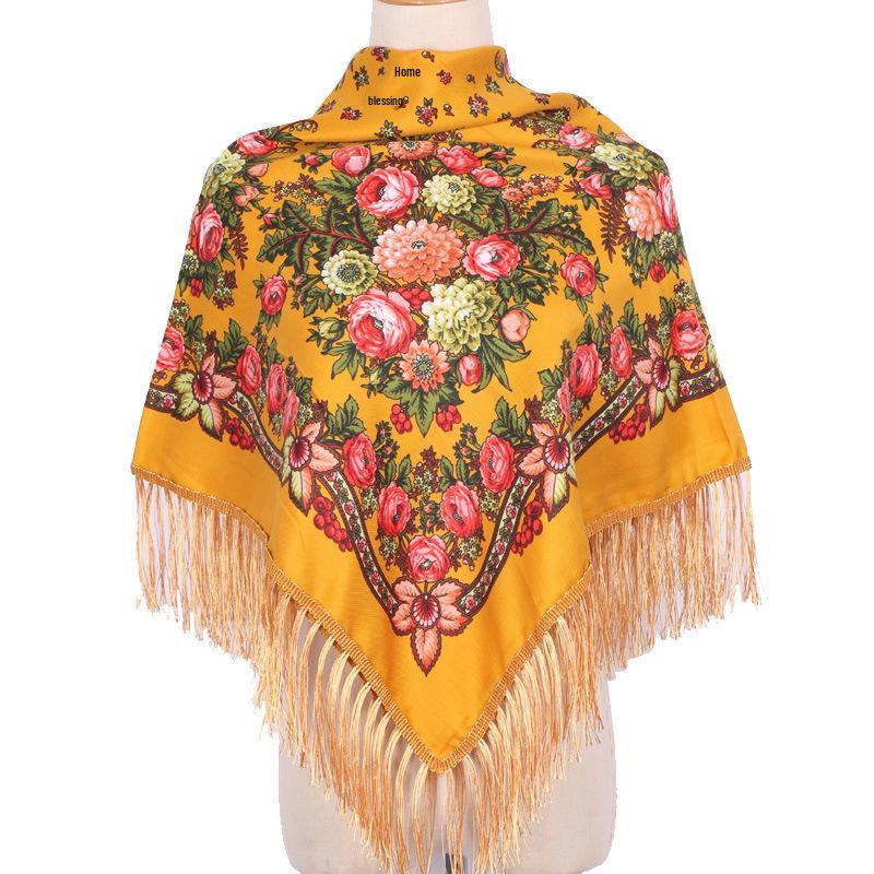 Foulard quadrato da donna 90x90 stile etnico - Fazzoletto da testa e scialle con stampa Xinjiang più venduto