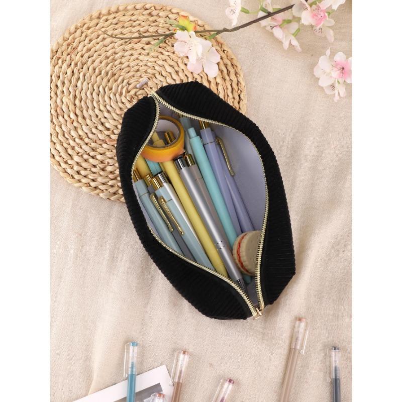 1pc Pencil Case Solid Color Pencil Case School Supplies Large Capacity Pencil Case Stationery Bag Pencil Case School Pencil Case