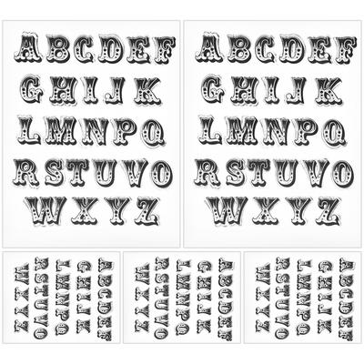 5 Stück Transparenter Stempel TPR DIY Journal Scrapbooking Großbuchstaben Klarer Gummi Werkzeug T1771