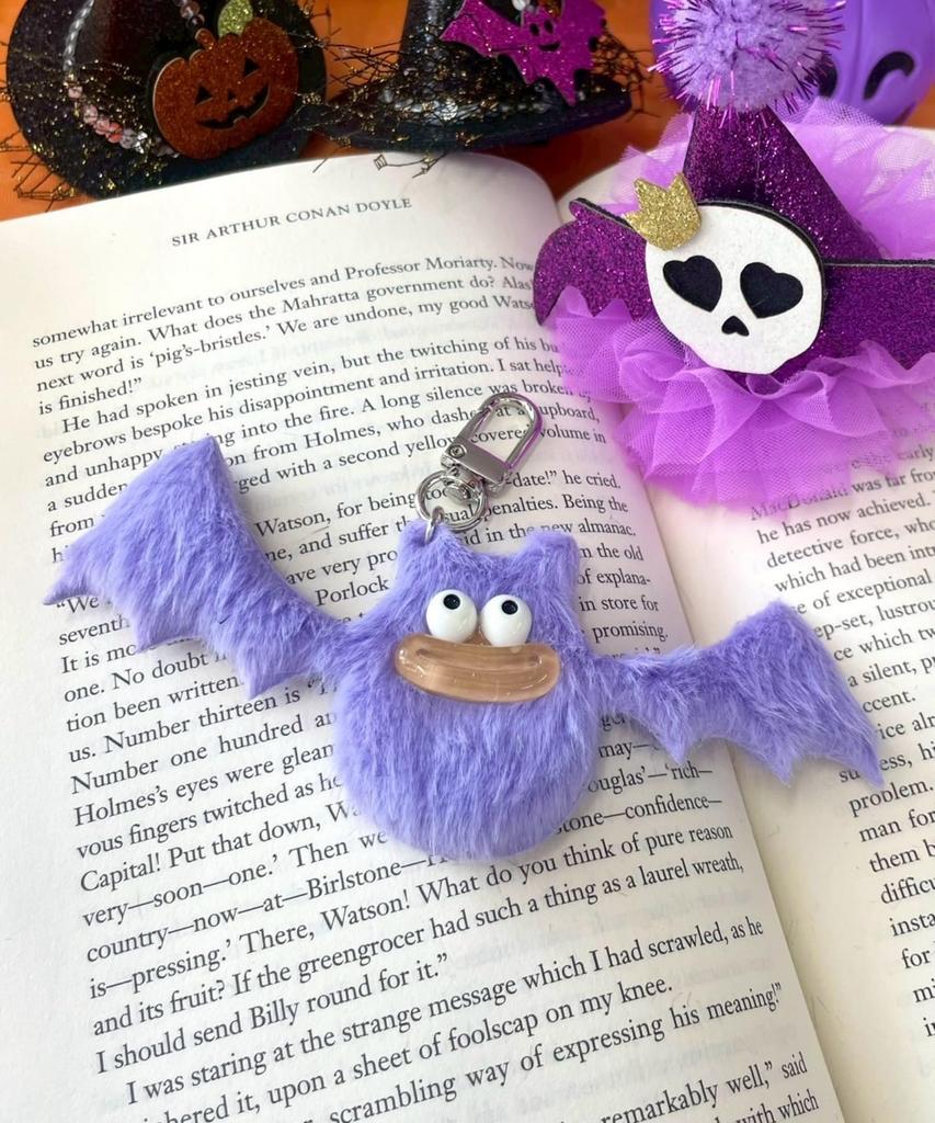 WEGO Mini Hapi Hapi Bat Monster Plush School Size Purple Keychain, Cute, Girly, Gift, Present, Women's, F,