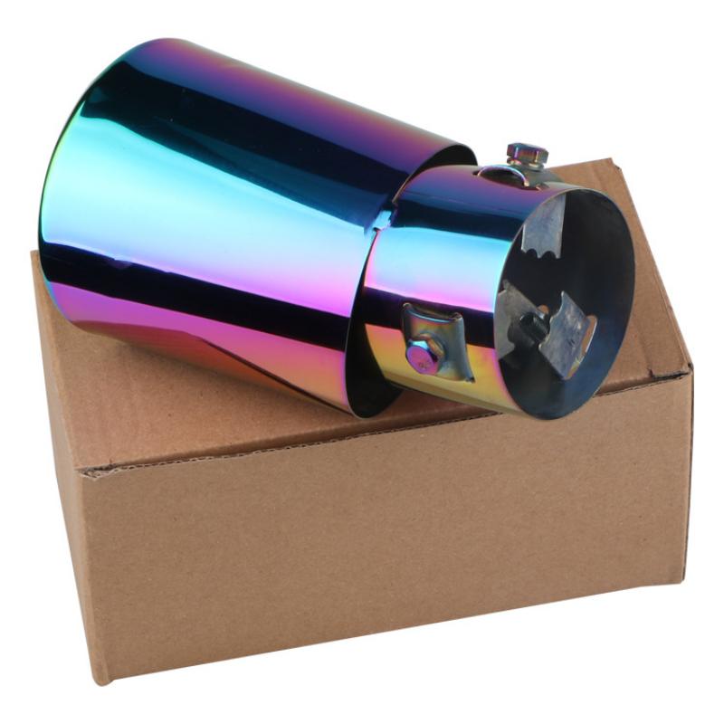 New Automobile Tail Throat Exhaust Pipe Universal Baking Blue Stainless Steel Decoration Retrofit Accessories Muffler Full Color