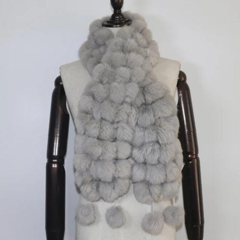 Women Winter Warm Rabbit Fur Scarf Hot Sale Natural Rabbit Fur Muffle Lady Scarves